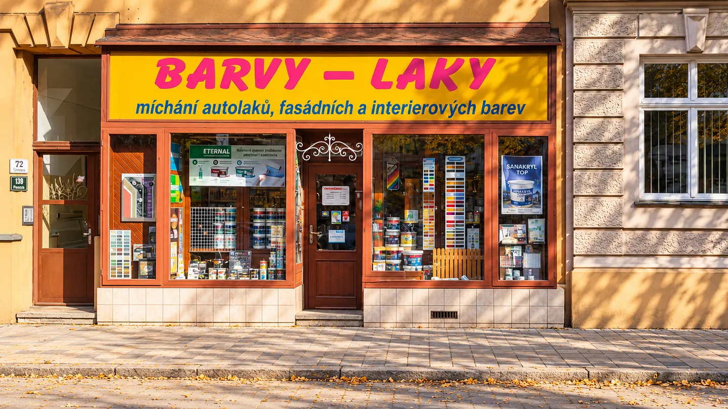 Prodejna Colorbetafiniš Barvy – Laky na Štefánikově ulici v Brně – Králově Poli